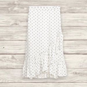 H&M Polka Dot Ruffle Midi Skirt